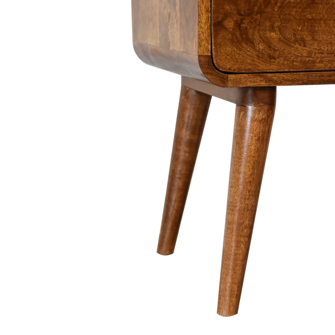 Curved Chestnut Nightstand Photo 10