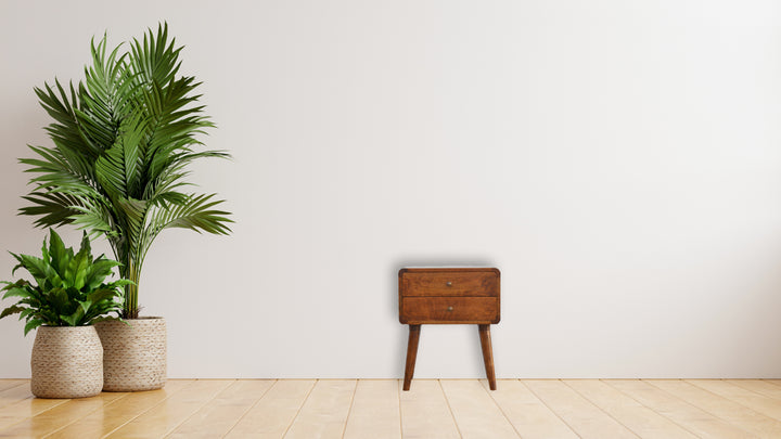 Curved Chestnut Nightstand Photo 11