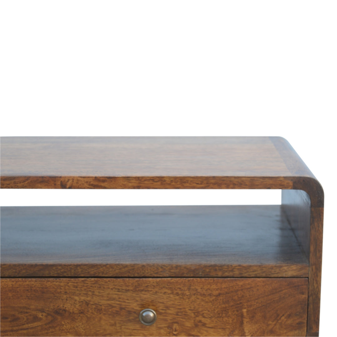 Curved Chestnut Console Table Photo 6