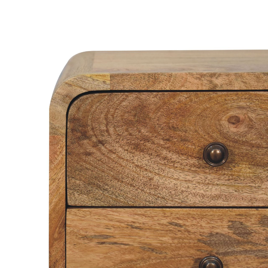 Mini Oak-ish Curved Nightstand Photo 5