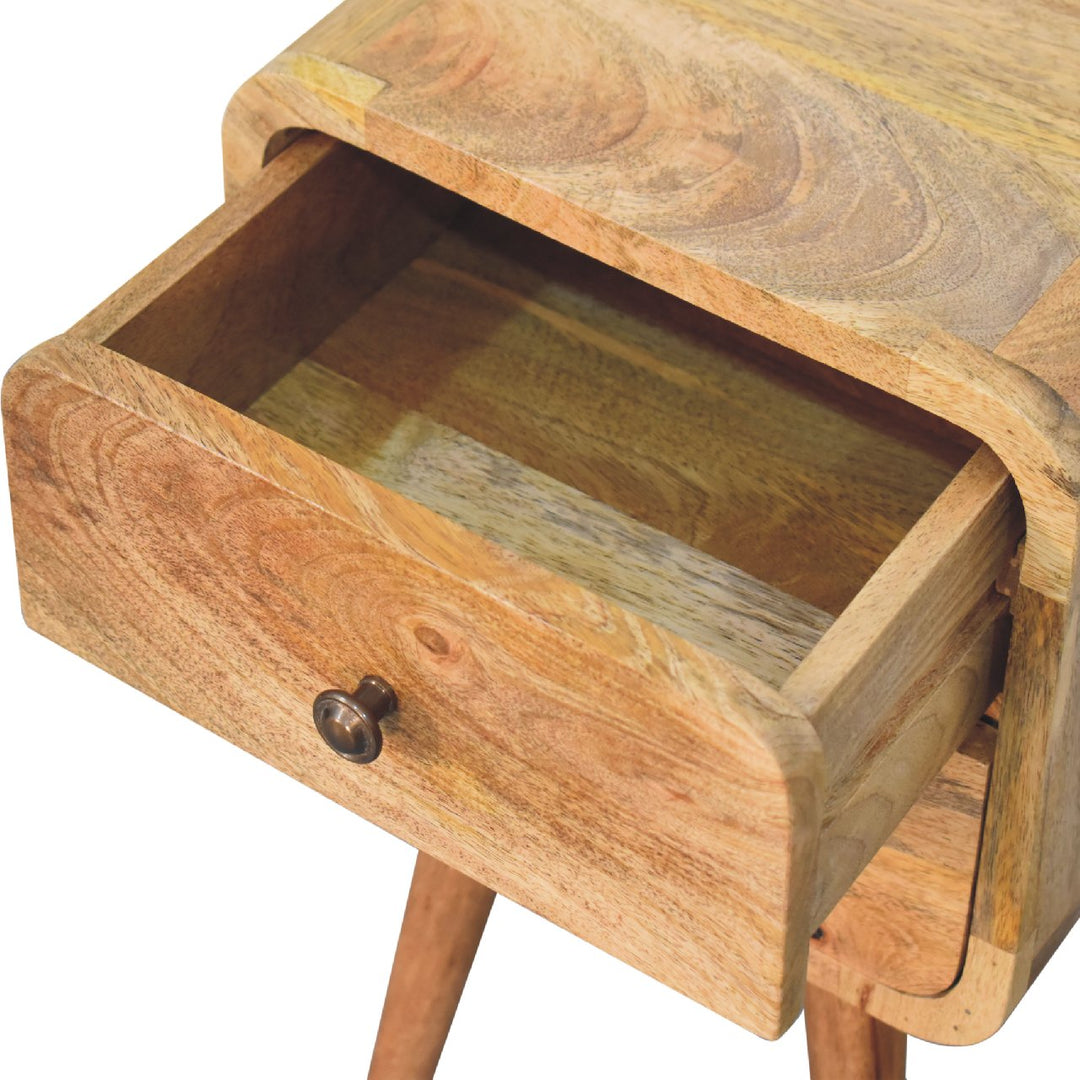 Mini Oak-ish Curved Nightstand Photo 6