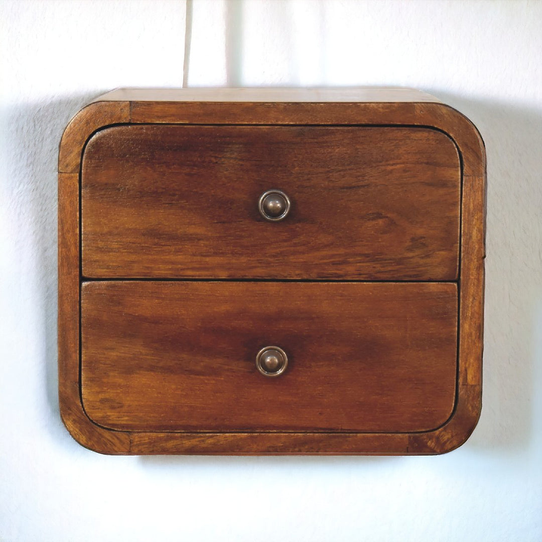 Floating Mini Chestnut Nightstand Photo 12