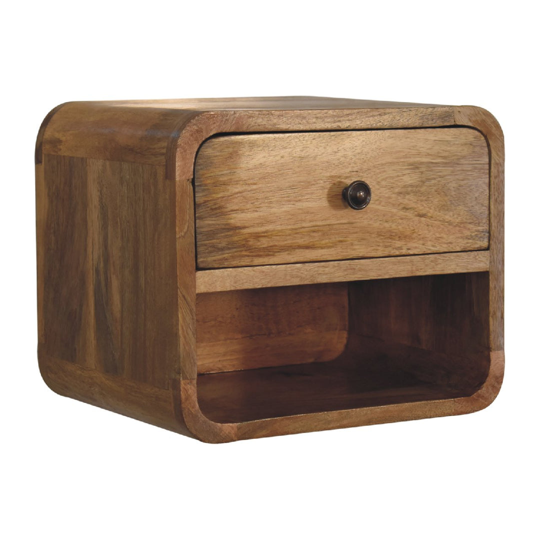 Mini Oak-ish Floating Open Nightstand Photo 3