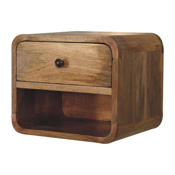 Mini Oak-ish Floating Open Nightstand Photo 4