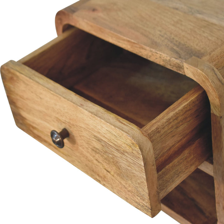 Mini Oak-ish Floating Open Nightstand Photo 7