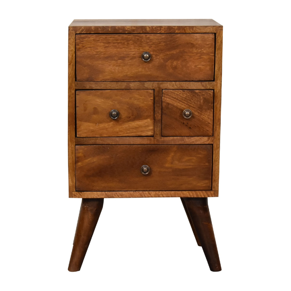 4 Drawer Multi Chestnut Nightstand Photo 2