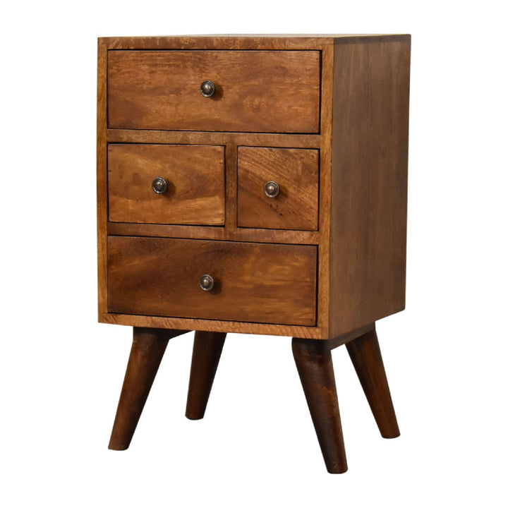 4 Drawer Multi Chestnut Nightstand Photo 3