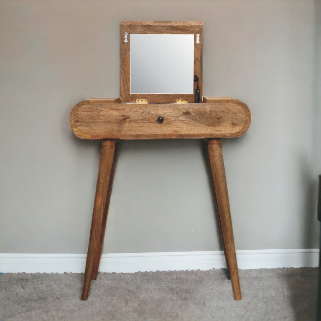 Mini Oak-ish Round Dressing Table Photo 11