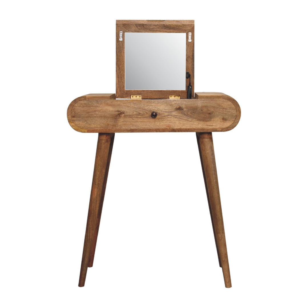 Mini Oak-ish Round Dressing Table Photo 4