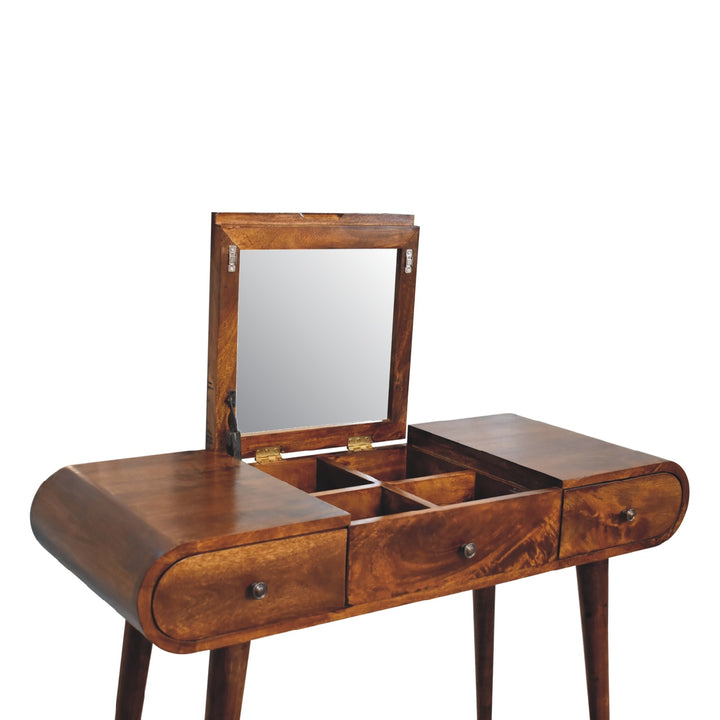 Chestnut Mirror Dressing Table Photo 7