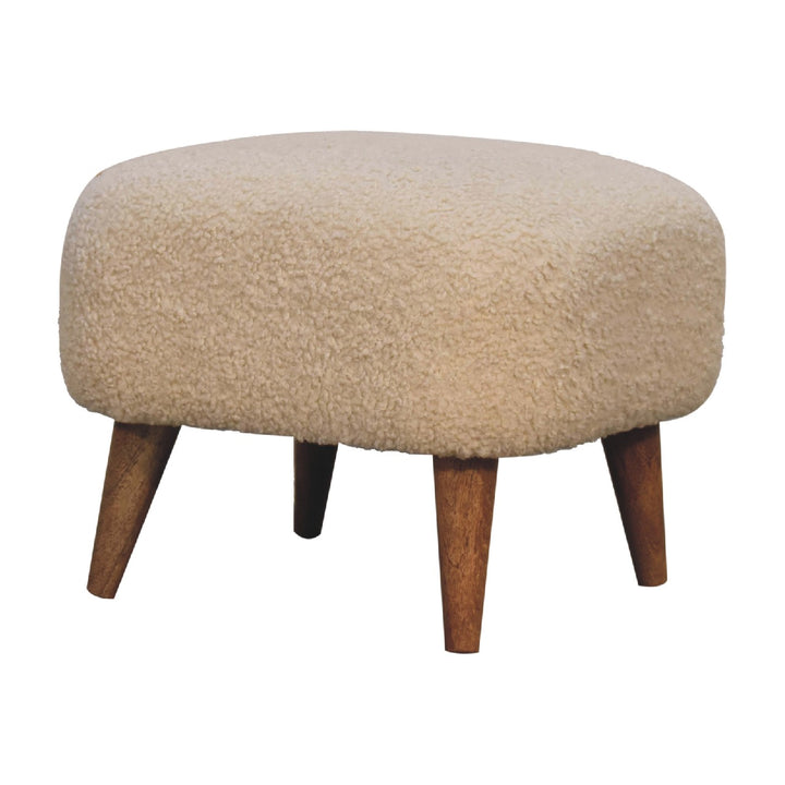 Boucle Cream Square Footstool Photo 3