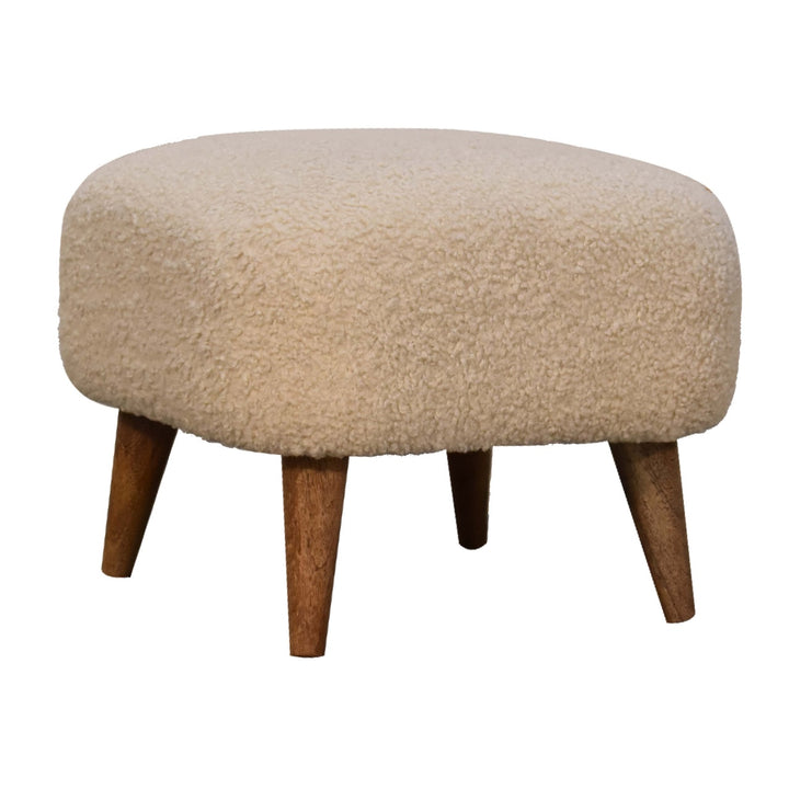 Boucle Cream Square Footstool Photo 4