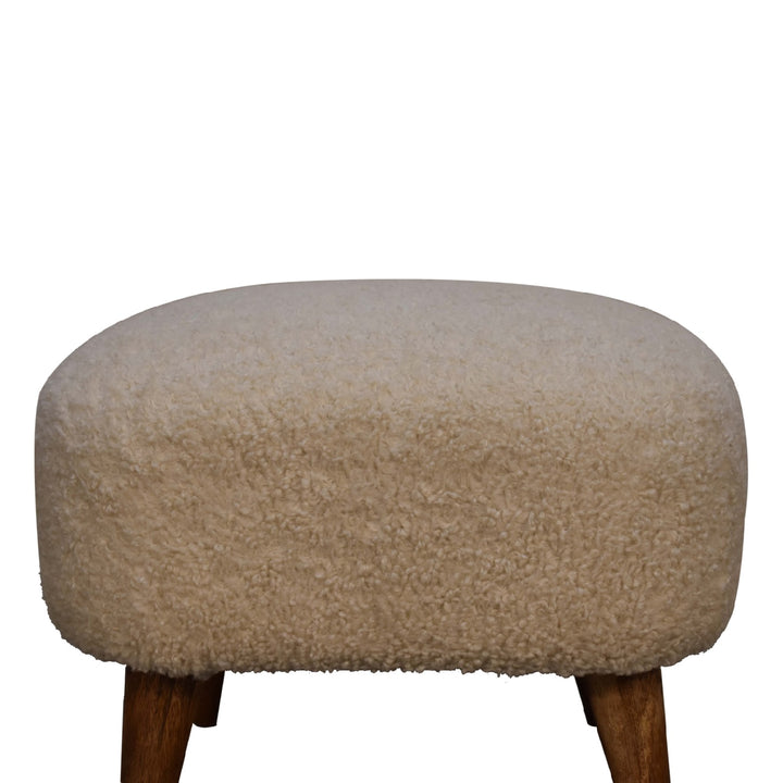 Boucle Cream Square Footstool Photo 5