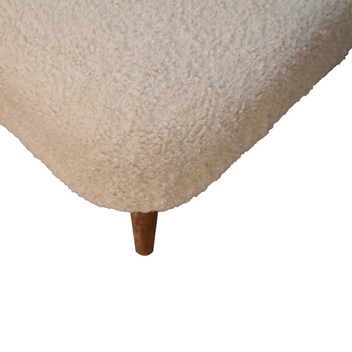 Boucle Cream Square Footstool Photo 6