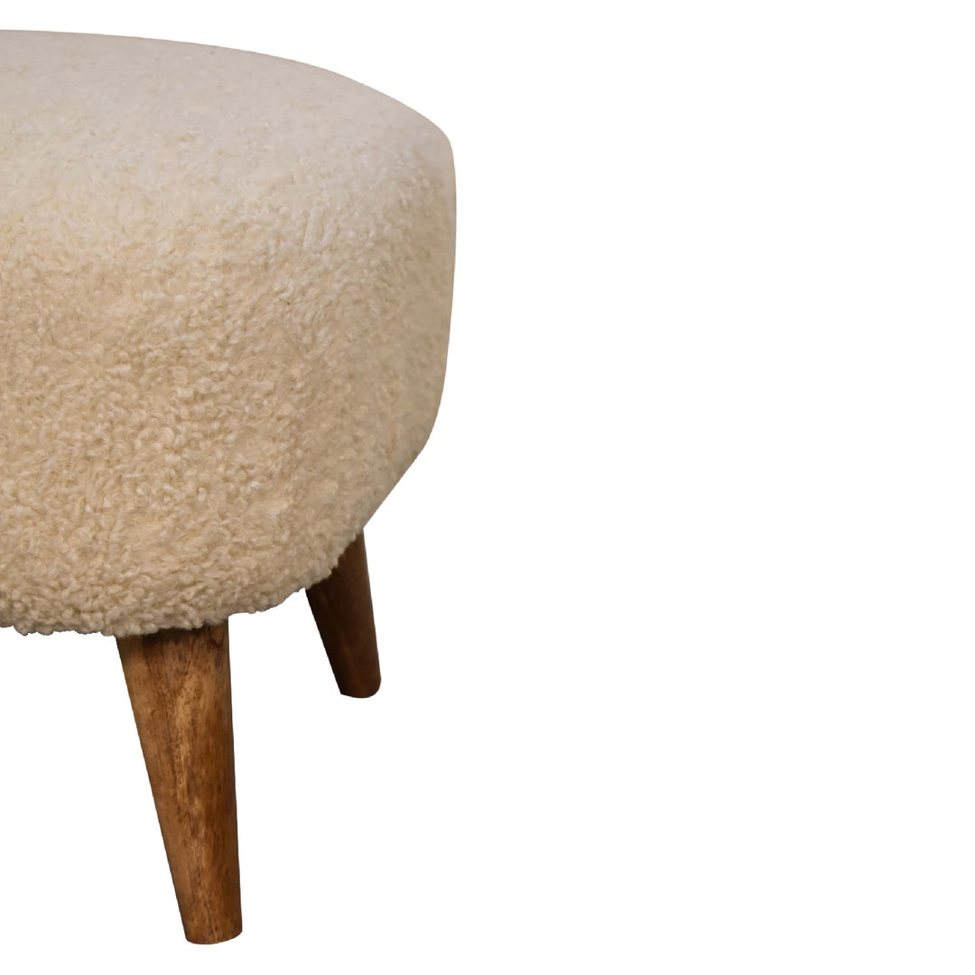 Boucle Cream Square Footstool Photo 7