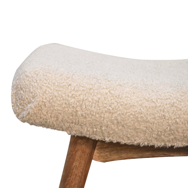 Boucle Cream Curved Bench Photo 5