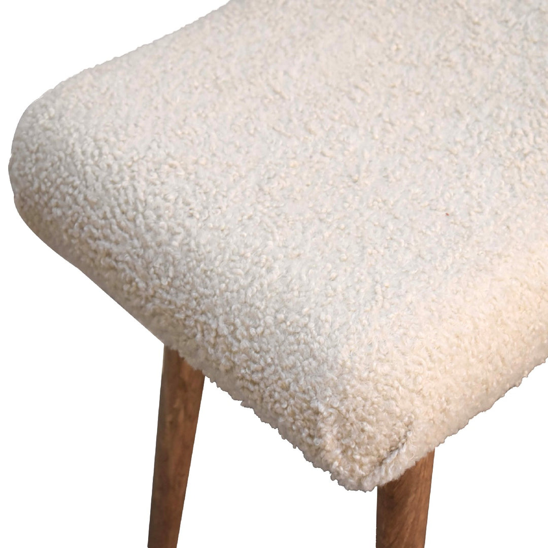 Boucle Cream Curved Bench Photo 6