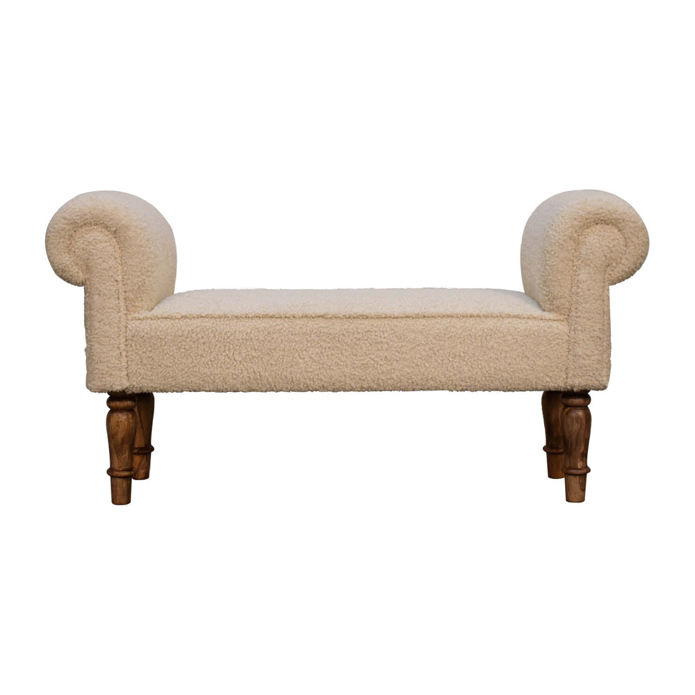 Boucle Cream Bench Photo 2