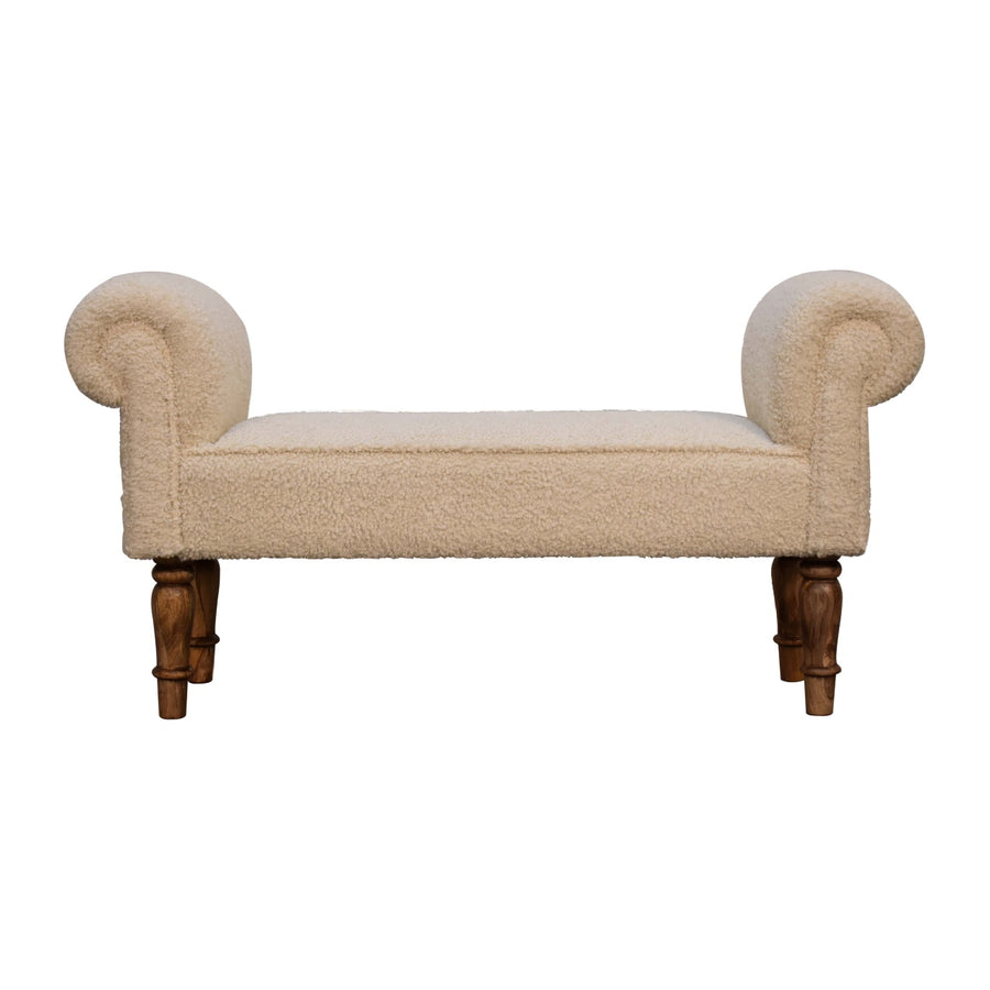 Boucle Cream Bench