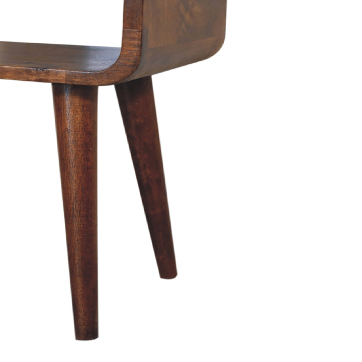 Mini Chestnut Curved Open Nightstand Photo 9