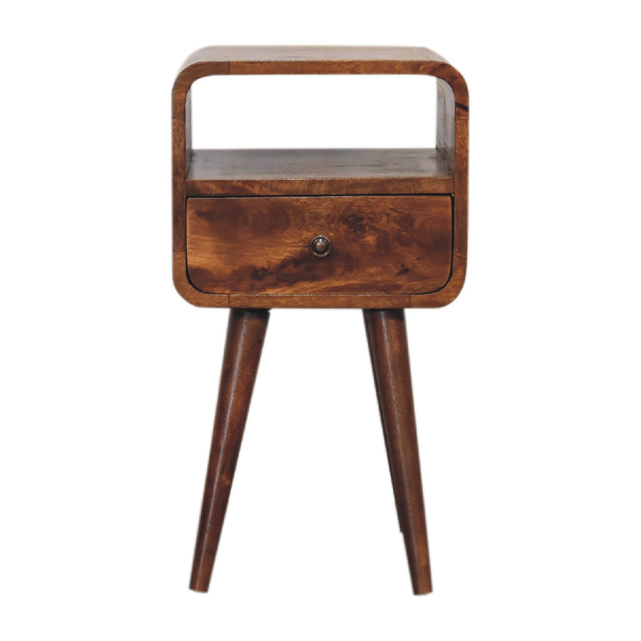 Mini Chestnut Curve Open Nightstand