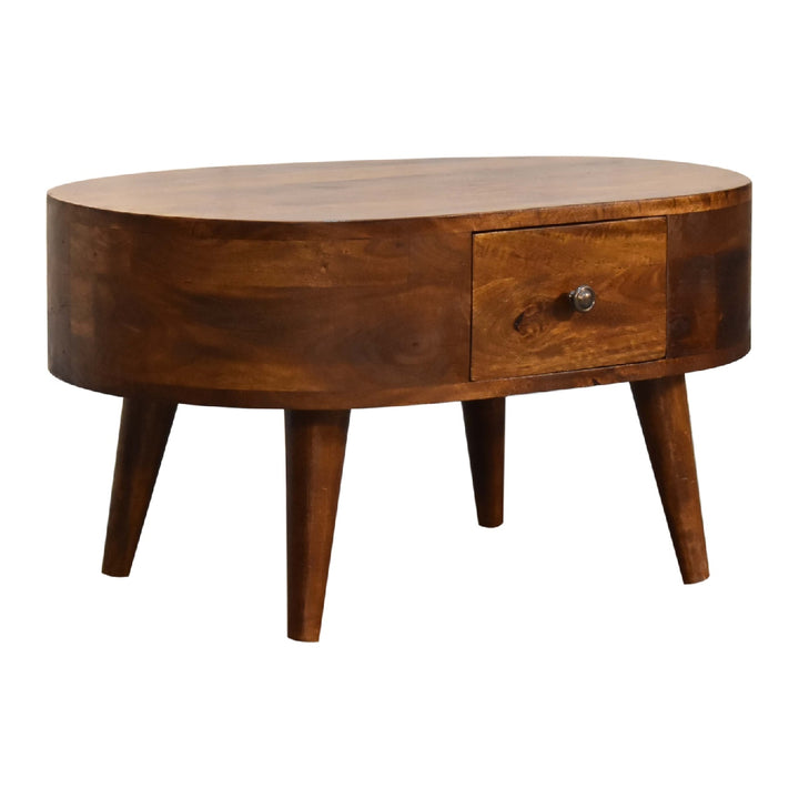 Mini Chestnut Rounded Coffee Table Photo 3