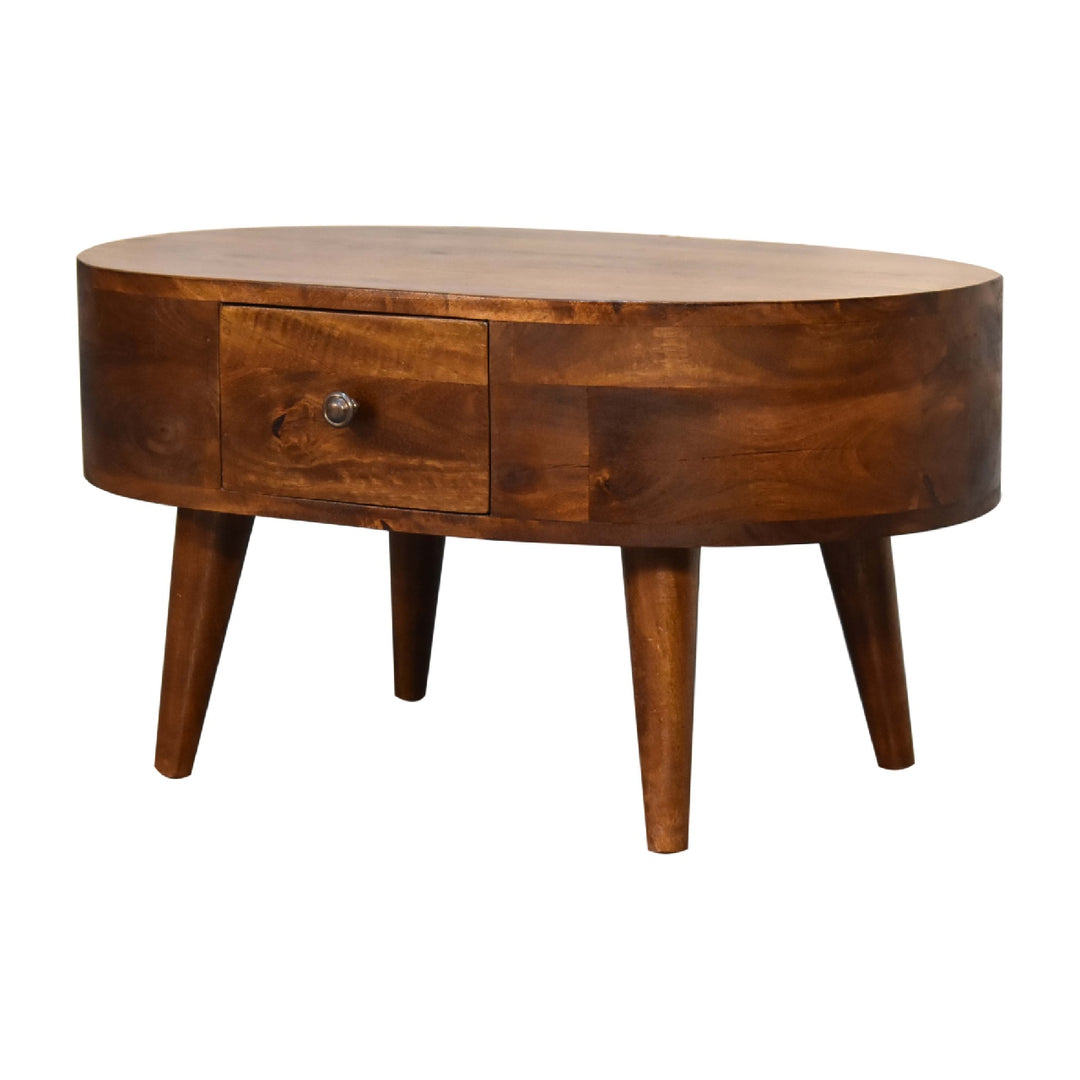 Mini Chestnut Rounded Coffee Table Photo 4