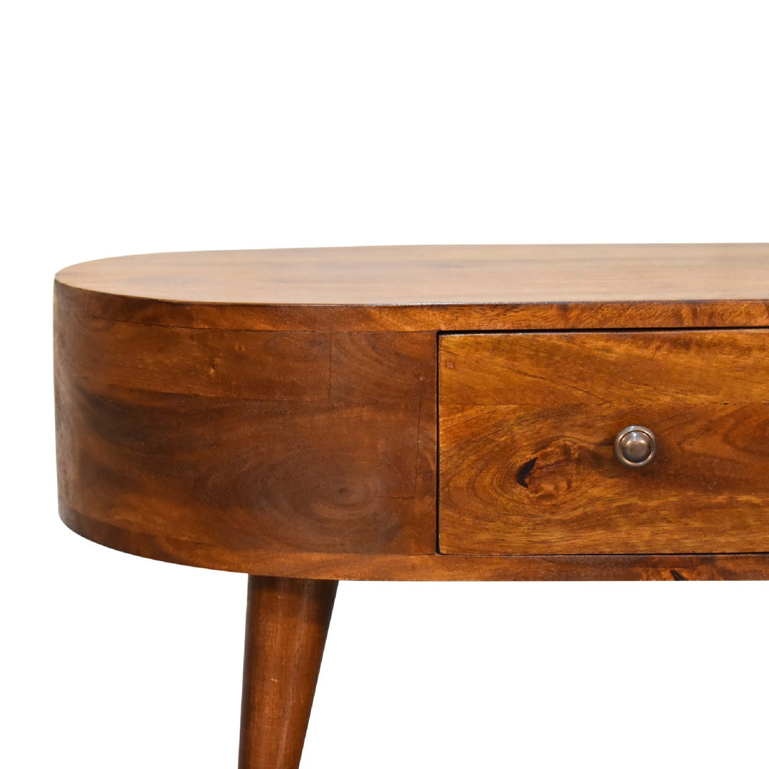 Mini Chestnut Rounded Coffee Table Photo 5