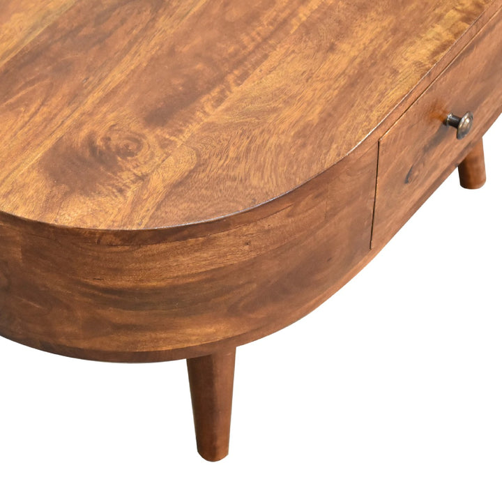 Mini Chestnut Rounded Coffee Table Photo 6