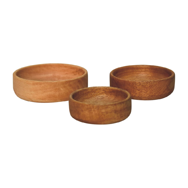 Solid Wood Fruit Bowl Set of 3 Photo 4