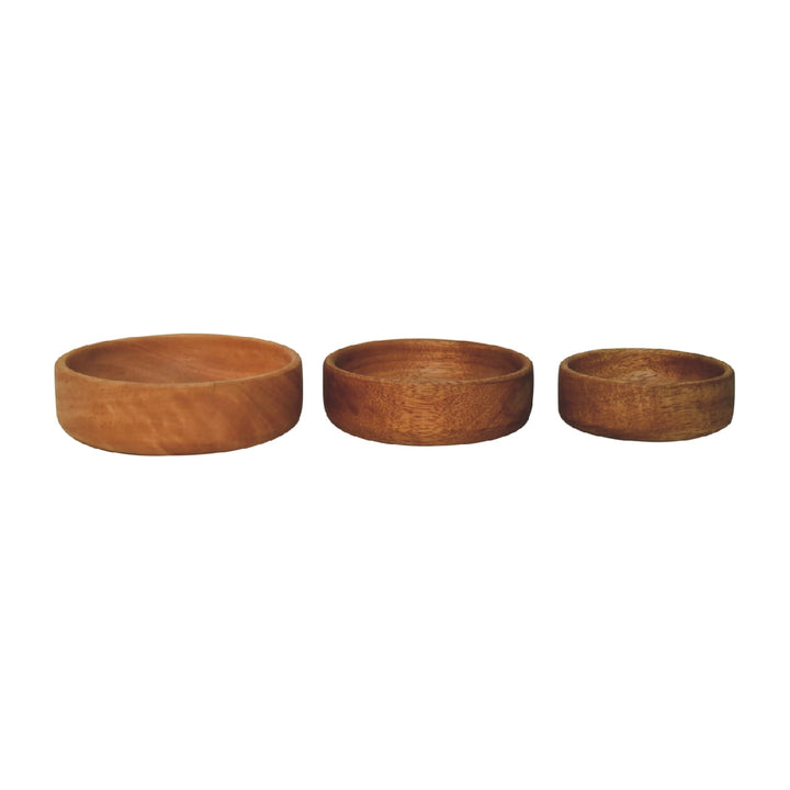 Solid Wood Fruit Bowl Set of 3 Photo 6