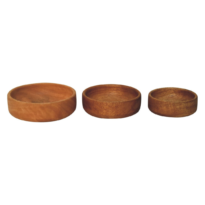 Solid Wood Fruit Bowl Set of 3 Photo 7