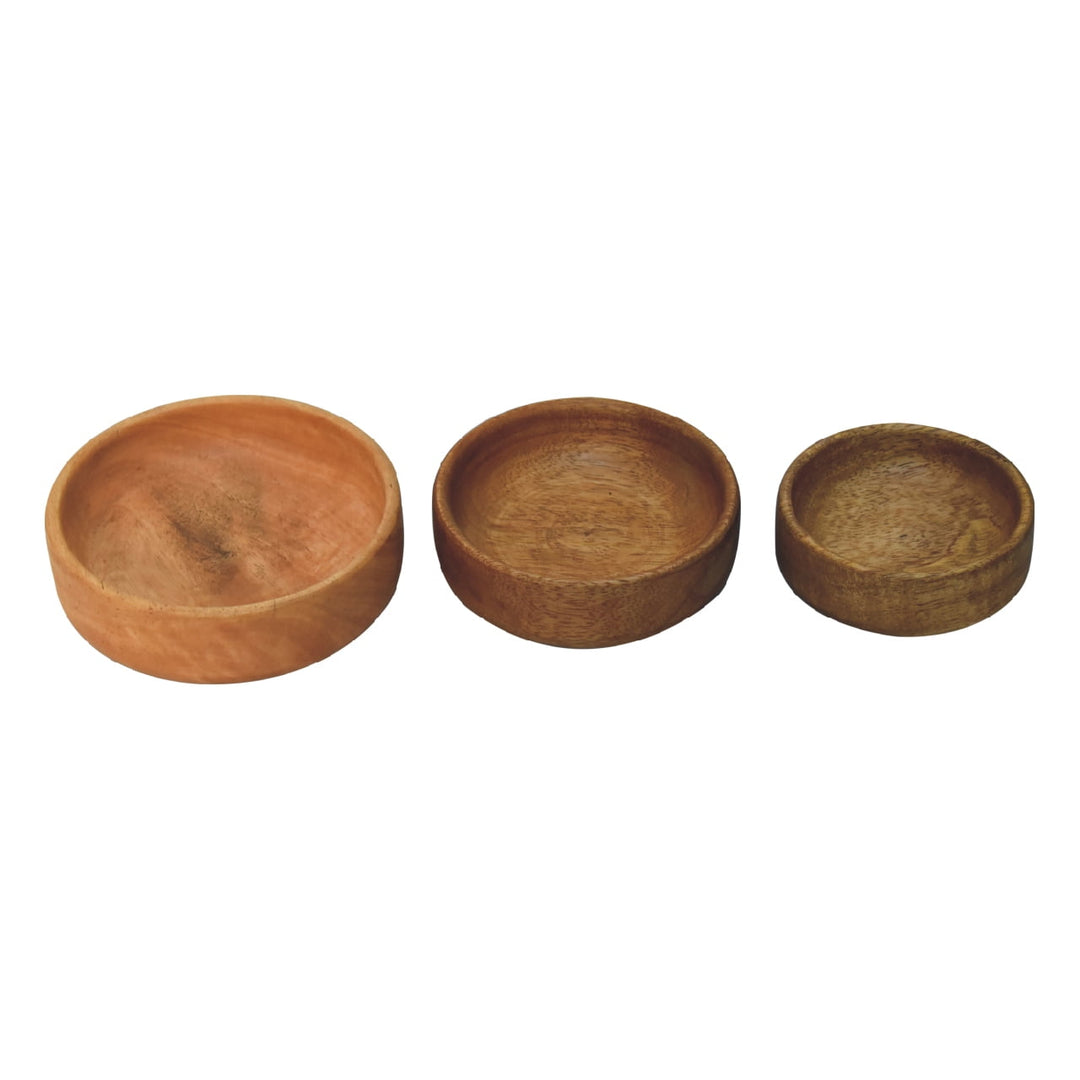 Solid Wood Fruit Bowl Set of 3 Photo 8