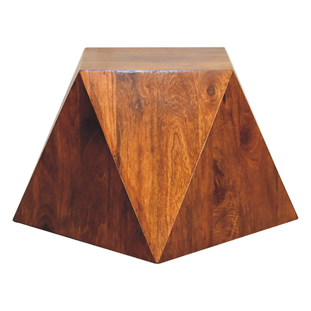 Chestnut Abstract End Table Photo 2