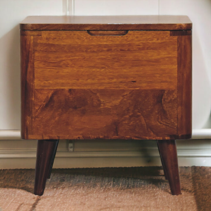 Chestnut Lid-up Storage Stool Photo 11