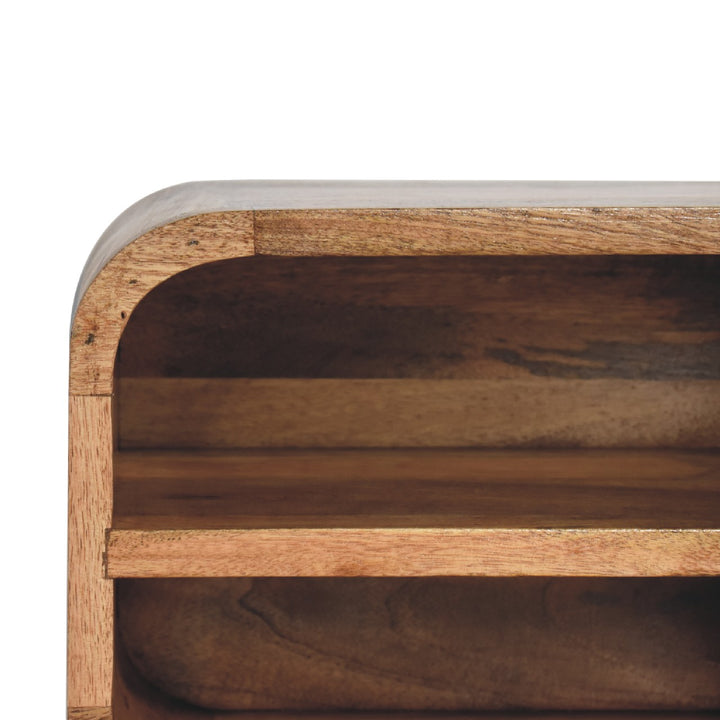 Oak-ish Floating Open Curve Nightstand Photo 4