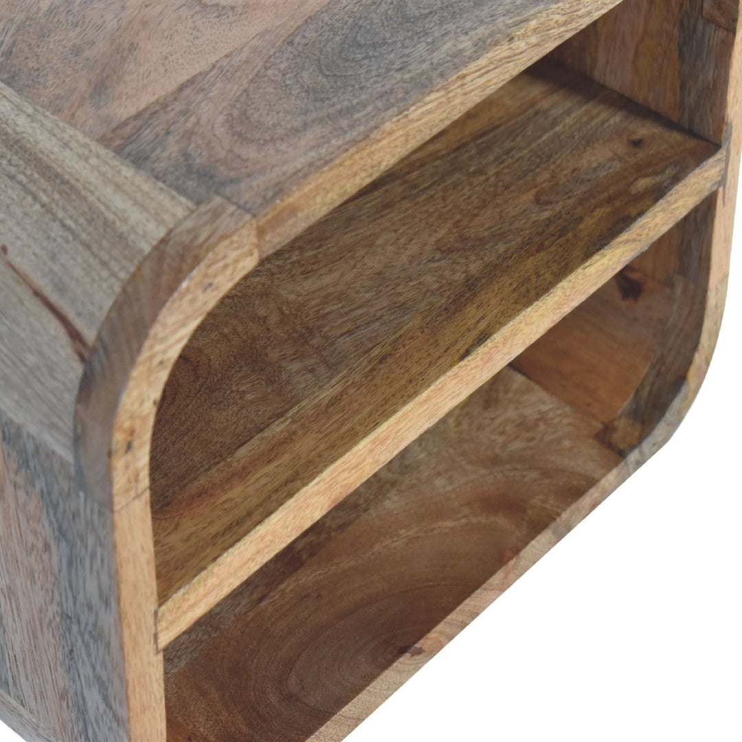 Oak-ish Floating Open Curve Nightstand Photo 5