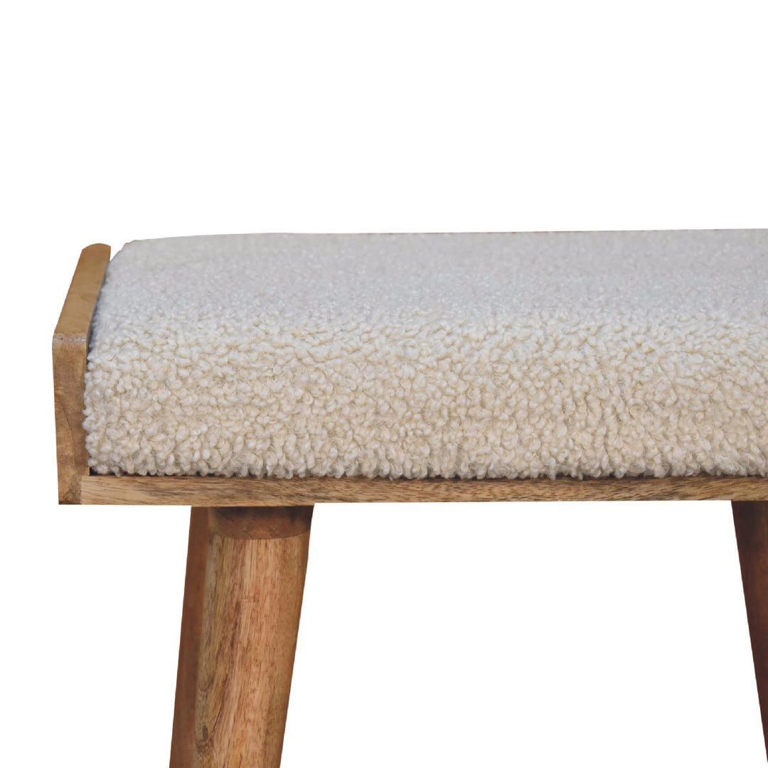 Boucle Cream Tray Style Footstool Photo 5