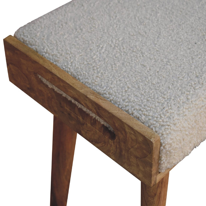 Boucle Cream Tray Style Footstool Photo 6