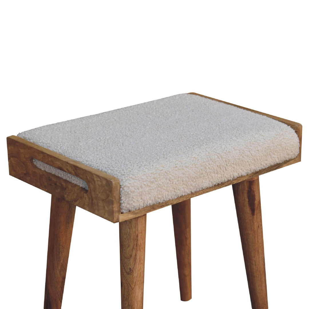 Boucle Cream Tray Style Footstool Photo 7