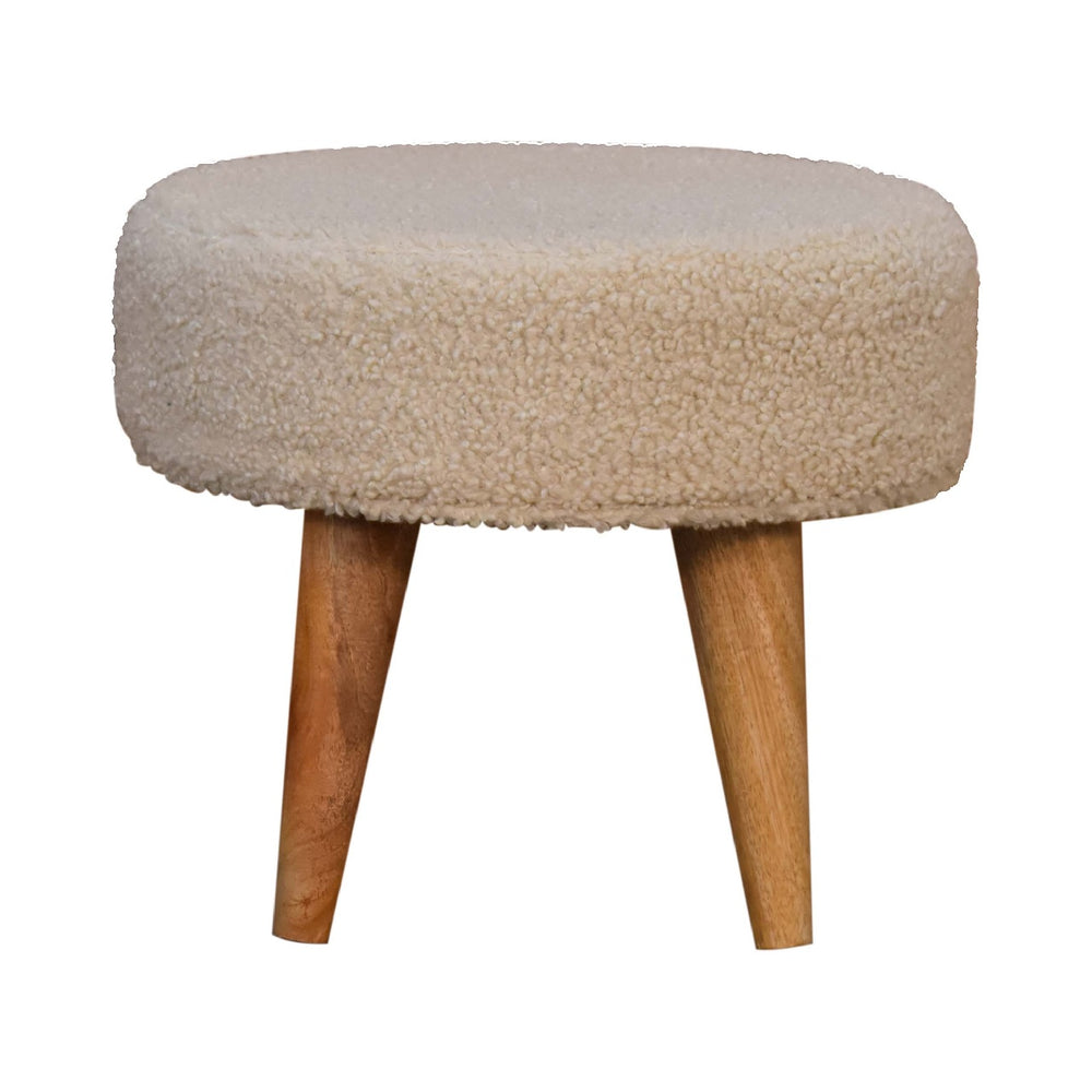 Cream Boucle Petite Footstool Photo 2