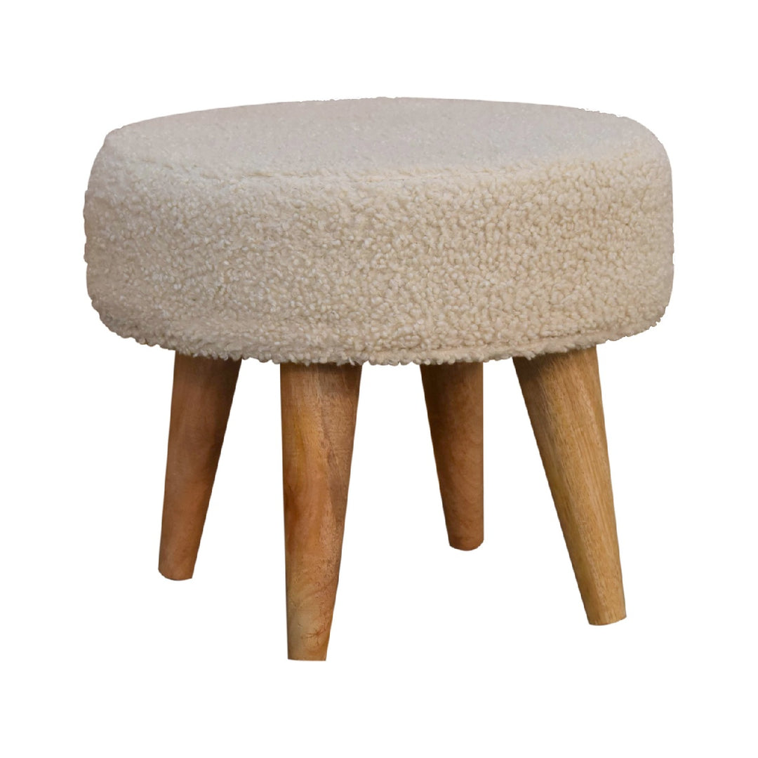 Cream Boucle Petite Footstool Photo 3