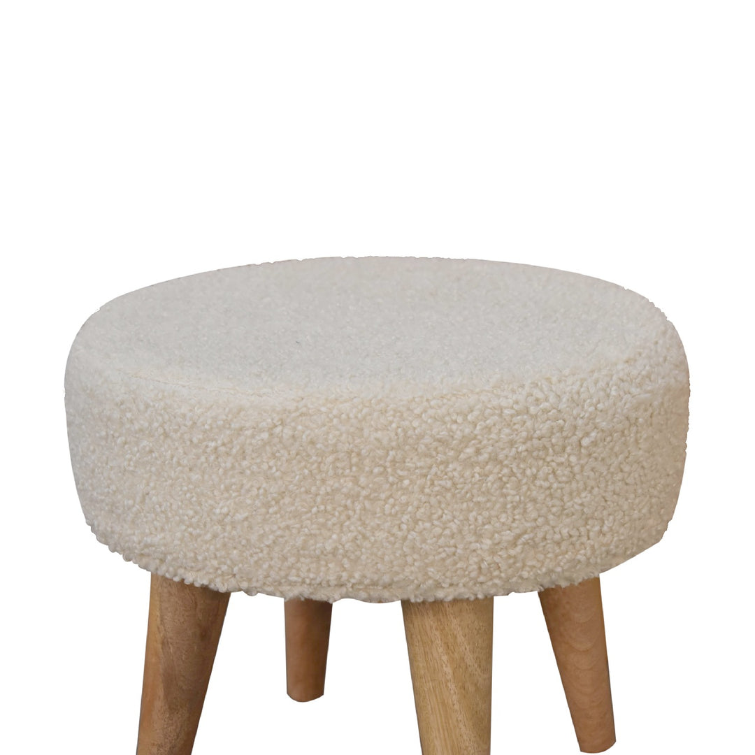 Cream Boucle Petite Footstool Photo 5