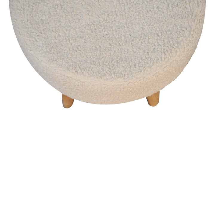 Cream Boucle Petite Footstool Photo 6