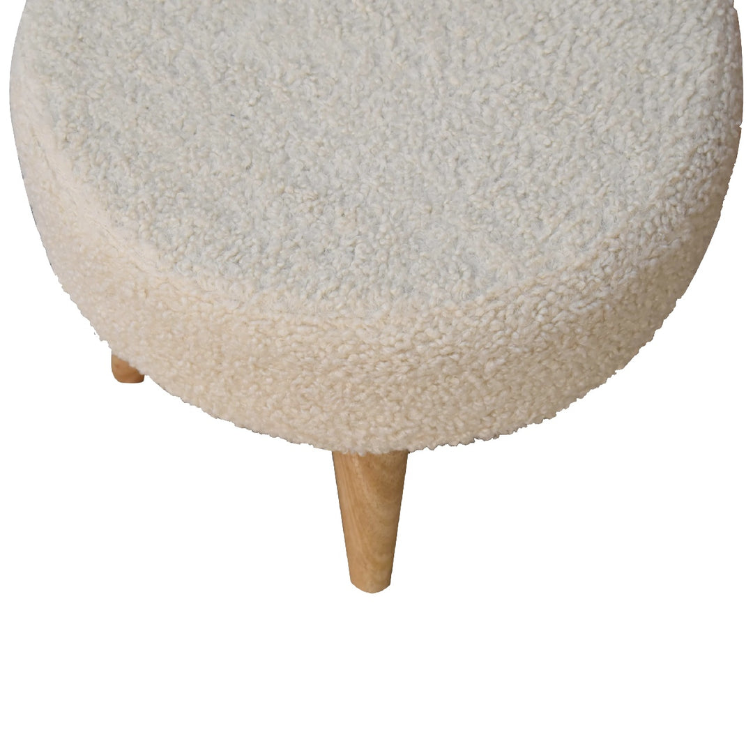 Cream Boucle Petite Footstool Photo 7