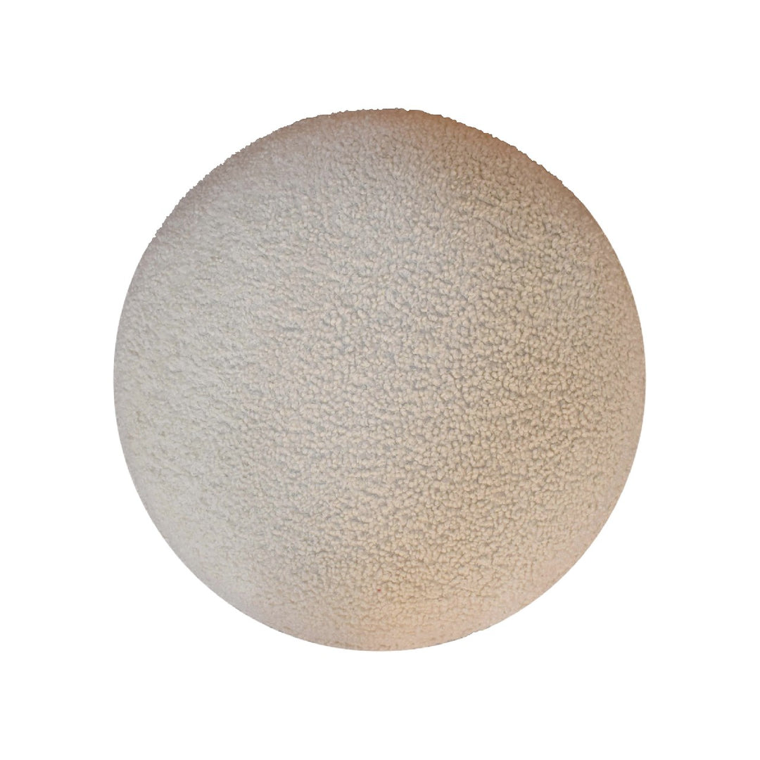 Cream Boucle Rounded Footstool Photo 8