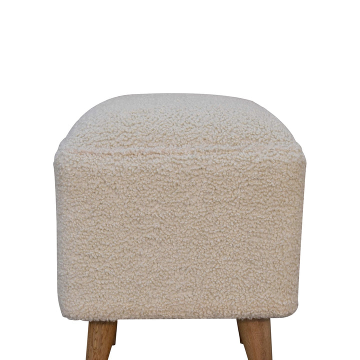 Cream Boucle Squoval Bench Photo 5