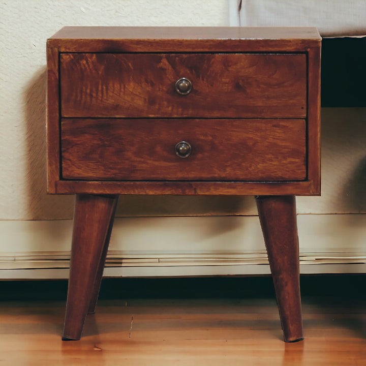 Mini Chestnut Modern Nightstand Photo 12