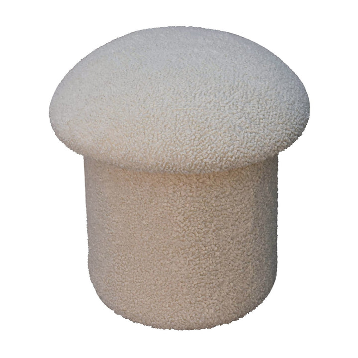 Cream Boucle Mushroom Footstool Photo 2