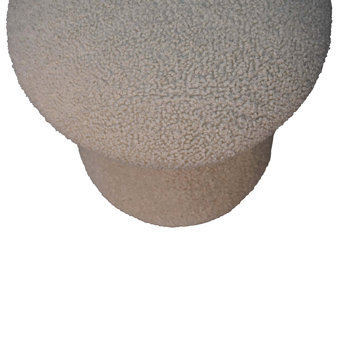 Cream Boucle Mushroom Footstool Photo 3